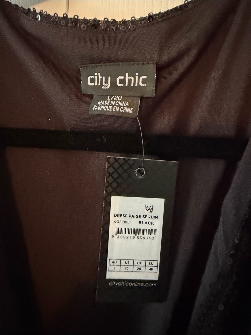 City Chic Paige Sequin Faux Wrap Midi Dress - Picture 7 of 7
